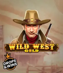  Encounter the rugged sheriff of "Wild West Gold," a captivating slot game by Pragmatic Play. The image shows a stern-faced sheriff with a sheriff’s badge, set against a dusty Old West town backdrop. The game's title is prominently displayed in a classic font, highlighting the Wild West adventure theme. 